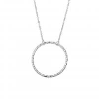 Sterling Silver Halsband, 925 sterling silver, Donut, plated, oval kedja & för kvinna, fler färger för val, 21mm, Längd Ca 17.7 inch, Säljs av PC