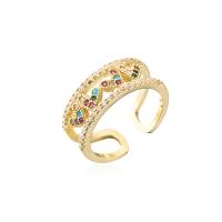 laiton Cuff Bague, Plaqué or 18K, Réglable & pour femme & creux, plus de couleurs à choisir, 18mm, Vendu par PC