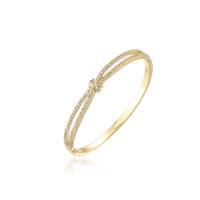 Messing Cuff Bangle, 18K forgyldt, Micro Pave cubic zirconia & for kvinde, 60mm, Solgt af PC