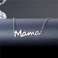 304 Stainless Steel Necklace with 1.97inch extender chain Alphabet Letter polished Mother Day Jewelry & for woman original color Length Approx 17.72 Inch Sold By PC