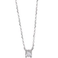 Collier en laiton cubique Zircon Micro Pave, pavé de micro zircon & pour femme, argent, Longueur Environ 45 cm, Vendu par PC