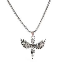 Titanium Steel Necklace with Zinc Alloy plated for woman silver color Length Approx 45 cm Sold By PC