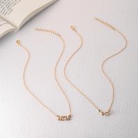 Colar de jóias de liga de zinco, with 1.97inch extender chain, banhado, 2 peças & joias de moda & para mulher & com strass, dourado, comprimento 49.8 cm, vendido por Defina