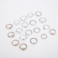 Zinklegering Ring Set, Zinc Alloy, plated, mode sieraden & voor vrouw & glazuur, Verkocht door Stel