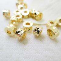 Messing Schmuckperlen, Zylinder, DIY, goldfarben, frei von Nickel, Blei & Kadmium, 5x3mm, verkauft von PC