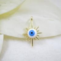 Evil Eye Pakabukai, Žalvarinis, su Derva, unisex, aukso, nikelio, švino ir kadmio nemokamai, 10.50x16.50mm, Pardavė PC