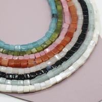 Mješoviti Gemstone perle, Prirodni kamen, Trg, Izrezbaren, možete DIY & različiti materijali za izbor, više boja za izbor, nikal, olovo i kadmij besplatno, 4mm, Približno 25računala/Torba, Prodano By Torba