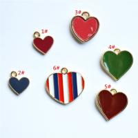 Zinc Alloy Enamel Pendants Heart gold color plated Unisex nickel lead & cadmium free Approx Sold By Bag