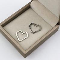 Stainless Steel Heart Pendants 304 Stainless Steel machine polished fashion jewelry & DIY & Unisex original color Sold By PC