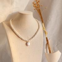 Acrilico collana, with lega in zinco, placcato, Ball chain & per la donna, bianco, Lunghezza Appross. 45 cm, Venduto da PC