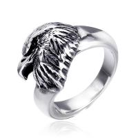 Titanium Staal Finger Ring, gepolijst, voor de mens, zilver, 17mm, Verkocht door PC