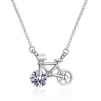 Cubic Zircon Micro Pave Brass Necklace micro pave cubic zirconia & for woman silver color Length Approx 45 cm Sold By Pair