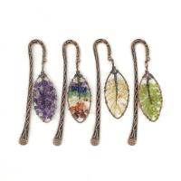 Zinklegering Bookmark, Natuursteen, met Zinc Alloy, Tree of Life, antieke koperen kleur vergulde, verschillende materialen voor de keuze & uniseks, meer kleuren voor de keuze, 30x70mm, Verkocht door PC