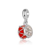 Zinc Alloy Rhinestone Pendler, Musikinstrument, sølvfarvet forgyldt, du kan DIY & emalje & med rhinestone, blandede farver, nikkel, bly & cadmium fri, 3x12mm, Hole:Ca. 5mm, Solgt af PC