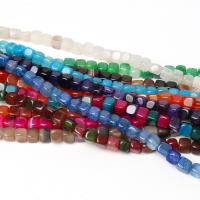 Prirodni Dragon vene ahat perle, Sintetički dragi kamen, Kocka, uglađen, možete DIY, više boja za izbor, 7-8mm, Prodano Per Približno 15 inčni Strand