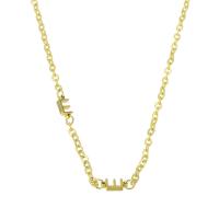 304 Stainless Steel Necklace with 1.97inch extender chain Vacuum Ion Plating Each custom text must be less than 10 letters & fashion jewelry & for woman golden 7*3mm 2mm Length Approx 17.72 Inch Sold By PC