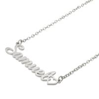 304 Stainless Steel Necklace with 1.97inch extender chain Each custom text must be less than 10 letters & fashion jewelry & for woman original color Length Approx 17.72 Inch Sold By PC