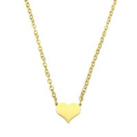 Collier de bijoux en acier inoxydable, Acier inoxydable 304, avec 1.97inch chaînes de rallonge, coeur, bijoux de mode & pour femme, doré, 10*9mm,2mm, Longueur Environ 17.72 pouce, Vendu par PC