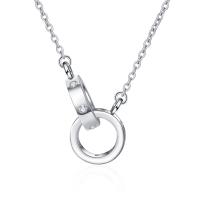 Collier en laiton cubique Zircon Micro Pave, pavé de micro zircon & pour femme, argent, 9.60mm, Longueur Environ 45 cm, Vendu par PC