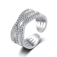 Cubi Circonia Micro Pave anello in ottone, Regolabile & Micro spianare cubic zirconia & per la donna, nessuno, 9.60mm, Venduto da PC