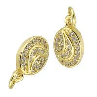 Cubic Zirconia Micro Pave Brass Pendant gold color plated fashion jewelry & DIY & micro pave cubic zirconia golden Approx 3mm Sold By Lot