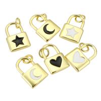 Messing hangers, Slot, gold plated, mode sieraden & DIY & verschillende stijlen voor de keuze & glazuur, meer kleuren voor de keuze, 9x14x2mm, Gat:Ca 3mm, 10pC's/Lot, Verkocht door Lot