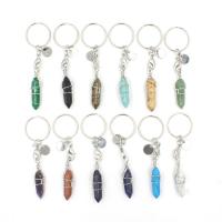 Key Chain, Natursten, med Messing, Konisk, platin farve forgyldt, forskellige materialer til valg & Unisex, flere farver til valg, 11x11x41mm, Solgt af PC