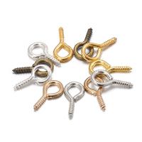 fer Crochets Eye Screws Nail, Placage, DIY & normes différentes pour le choix, plus de couleurs à choisir, protéger l'environnement, sans nickel, plomb et cadmium, Environ 200PC/sac, Vendu par sac