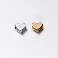 Zinklegering Heart Beads, Zinc Alloy, Hart, plated, DIY, meer kleuren voor de keuze, nikkel, lood en cadmium vrij, 6x7mm, Ca 30pC's/Bag, Verkocht door Bag