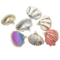 Pendentifs coquillage, coquille, avec laiton, coquille, Placage, DIY, plus de couleurs à choisir, 25-30mmx20-28mm, 50PC/sac, Vendu par sac