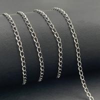 Nehrđajućeg čelika Curb Chain, 304 nehrđajućeg čelika, modni nakit & možete DIY & bez spolne razlike & twist ovalni lanac, izvorna boja, 5m/Torba, Prodano By Torba