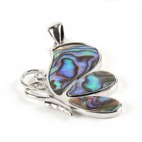 Naturlig Abalone Shell Pendler, Zinc Alloy, med Abalone Shell, Butterfly, mode smykker & for kvinde, nikkel, bly & cadmium fri, 53x33.50x3mm, Solgt af PC