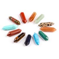 Gemstone Pendants Jewelry Natural Stone Hexagon Bugles polished for wire wrapped pendant making & DIY & no hole Sold By PC