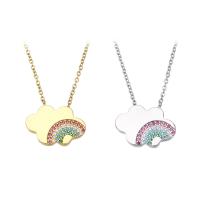 Cubic Zircon Micro Pave Brass Necklace Cloud plated micro pave cubic zirconia & for woman Length Approx 18.5 Inch Sold By PC