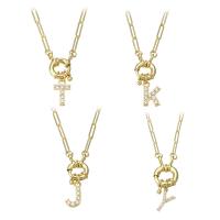 Cubic Zircon Micro Pave Brass Necklace gold color plated & micro pave cubic zirconia & for woman Length Approx 17 Inch Sold By PC