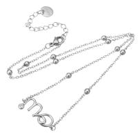 Collier en laiton, Placage de couleur platine, pour femme & avec strass, Longueur Environ 18.5 pouce, Vendu par PC