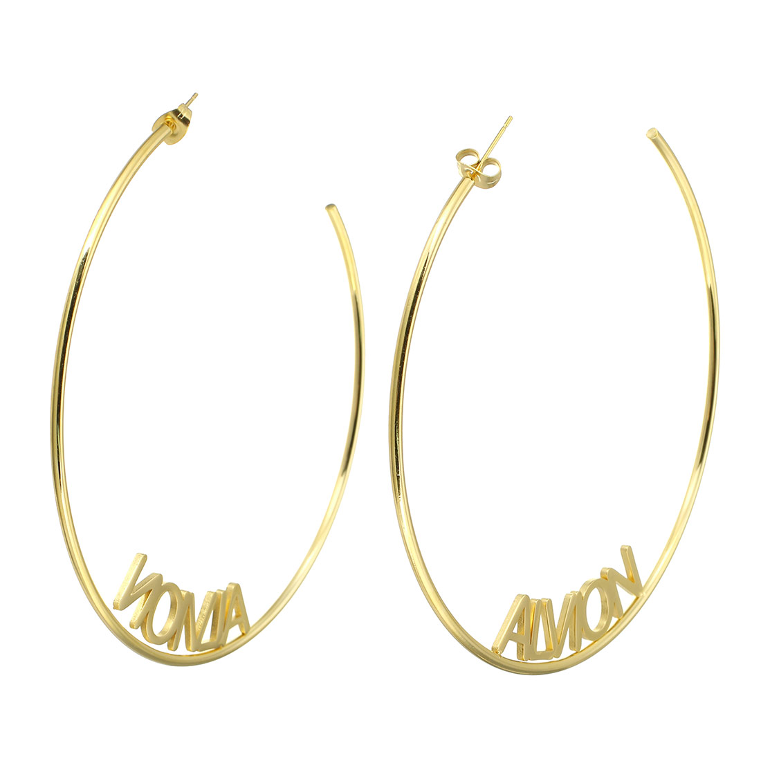 304 roestvrij staal Hoop Earring, verschillende grootte voor keus & voor vrouw, gouden, Verkocht door pair