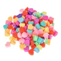 Polimero-Clay-Beads, argilla polimero, Cuore, vernice di essiccamento, DIY, colori misti, 11x10x5mm, 100PC/borsa, Venduto da borsa