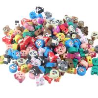 Polymer lerperler, Polymer Clay, ovntørrende lak, du kan DIY, blandede farver, 7-11mm, 100pc'er/Bag, Solgt af Bag