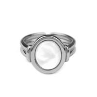 Cink Alloy Finger Ring, s Školjka, Podesiva & za žene, više boja za izbor, 17mm, Prodano By PC