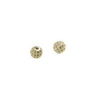 Rhinestone Brass Beads DIY & with rhinestone golden Sold By PC