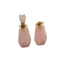 Rose Quartz Parfume Flaske Vedhæng, med Zinc Alloy, poleret, blandede farver, 5-60mm, Solgt af PC