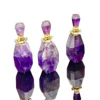 Amethyst Parfüm-Flasche-Anhänger, mit Zinklegierung, poliert, gemischte Farben, 5-60mm, verkauft von PC