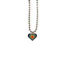 Zinc Alloy Jewelry Necklace plated for woman & enamel mixed colors Length Approx 45 cm Sold By PC