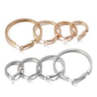 Mens Stainless Steel Öronring, 303 rostfritt stål, Donut, Galvanisk plätering, olika storlek för val & för kvinna, fler färger för val, Ca 5Pairs/Bag, Säljs av Bag