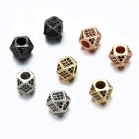 Cubic Zirconia Micro Pave Brass Beads Polygon plated DIY & micro pave cubic zirconia nickel lead & cadmium free Sold By PC