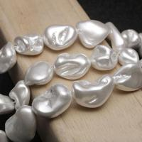 Shell Pearl Bead, Keishi, du kan DIY, hvid, nikkel, bly & cadmium fri, 12-16mm, Solgt Per 14.96 inch Strand