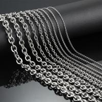 Stainless Steel Oval Chain 304 Stainless Steel Vacuum Ion Plating fashion jewelry & polished & DIY & Unisex Sold By Bag