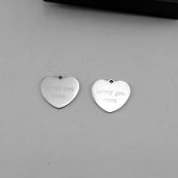 Stainless Steel Heart Pendants 304 Stainless Steel machine polished fashion jewelry & DIY & Unisex original color Sold By PC