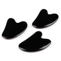 Natural Black Obsidian Scraping Plate polished Massage black Sold By PC